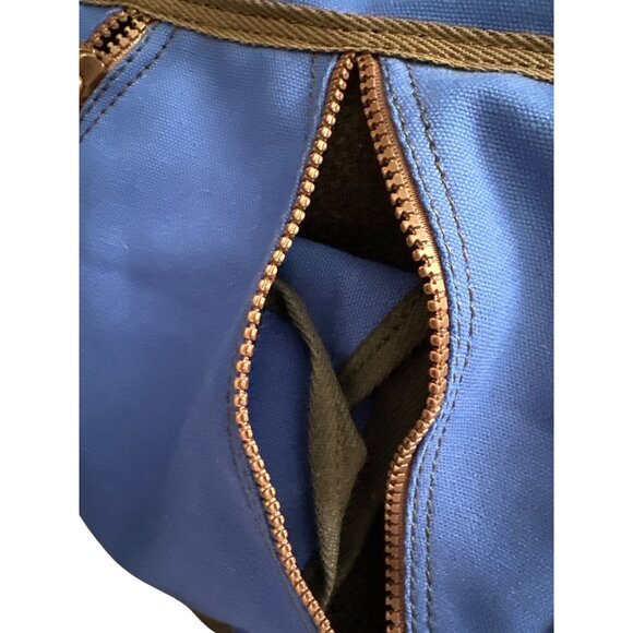 Duluth Pack Royal Blue Canvas Crossbody Bag With Leather Strap & Accents - Picture 6 of 8